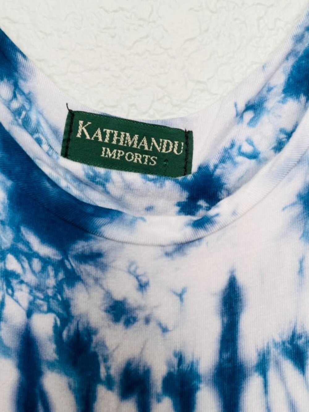Kathmandu Blue White Tie Dye Stretchy Casual Drawstring Waist Jumpsuit | Medium - Picture 3 of 5